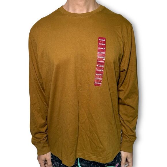 Eddie Bauer Brown Long Sleeve CrewNeck Tee Classic Crew - Picture 1 of 7